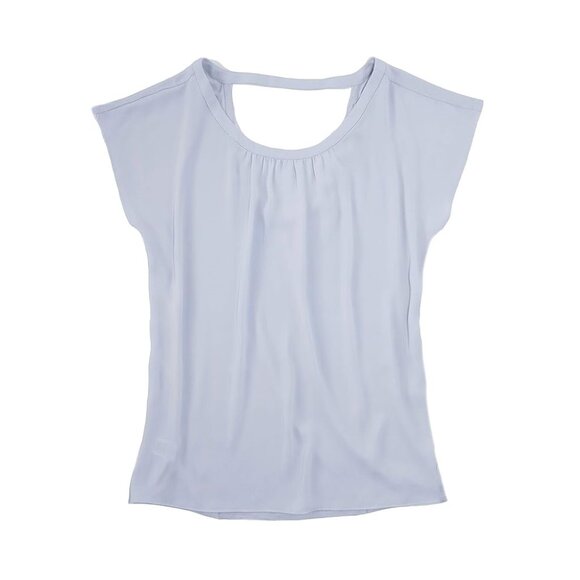 LOFT Tops - Ann Taylor LOFT Women's Mixed Media Bar Back Tee Blouse Top Size Medium